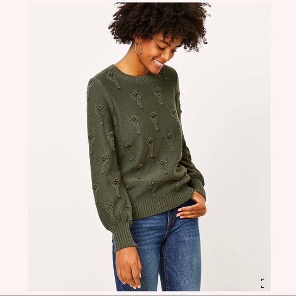 LOFT Bobble Pointelle Sweater - Picture 1 of 2